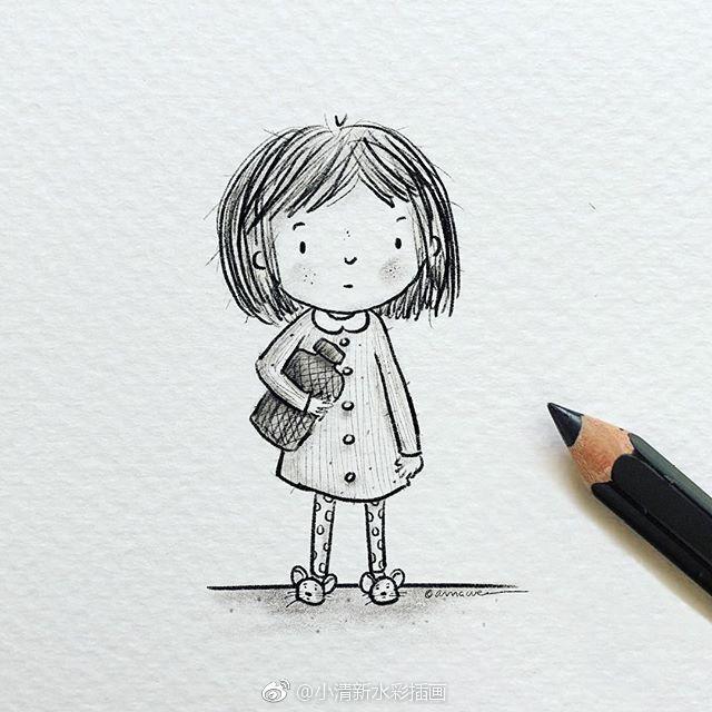 治愈插画手绘简笔画,笔记本插画手绘简笔画