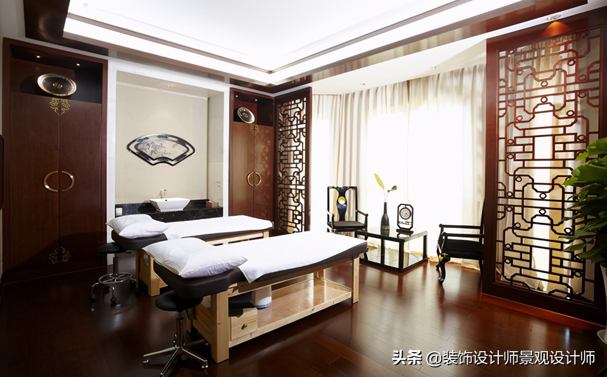 50平米禅意中医养生馆设计图,中医养生理疗会所设计