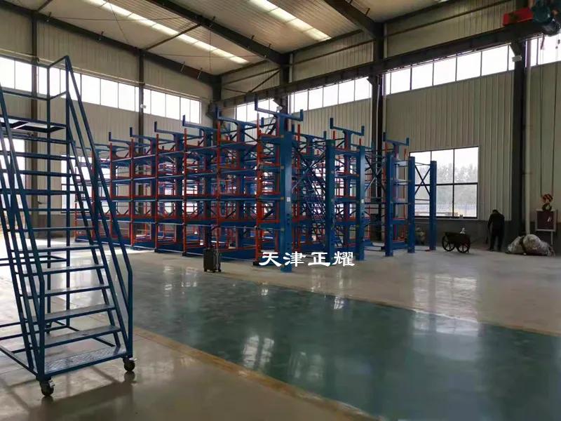 棒材存放伸缩式货架,存放圆钢专用货架