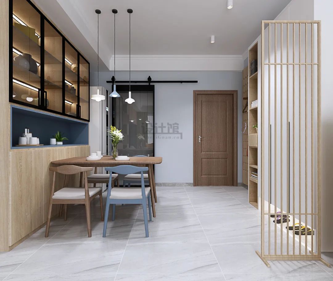 进门玄关餐柜鞋柜一体可双面摆放,玄关没做整面鞋柜如何布置