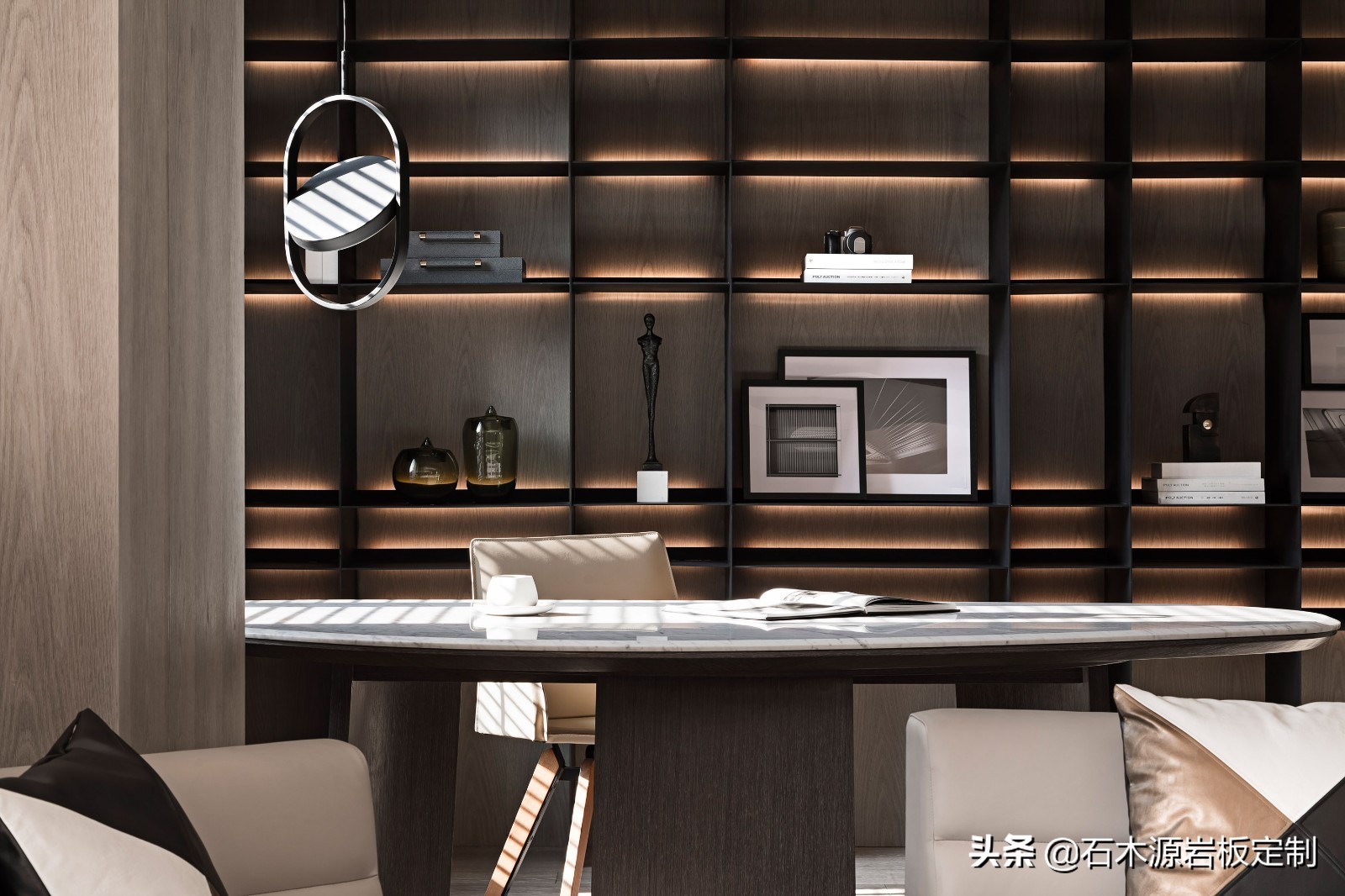 现代绿色自然屋,全屋岩板轻奢风格