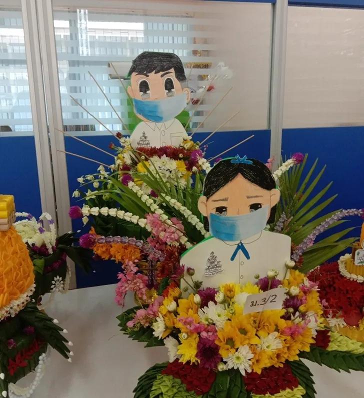 疫情之下的拜师节，泰国学生将“花盘”玩出了新花样