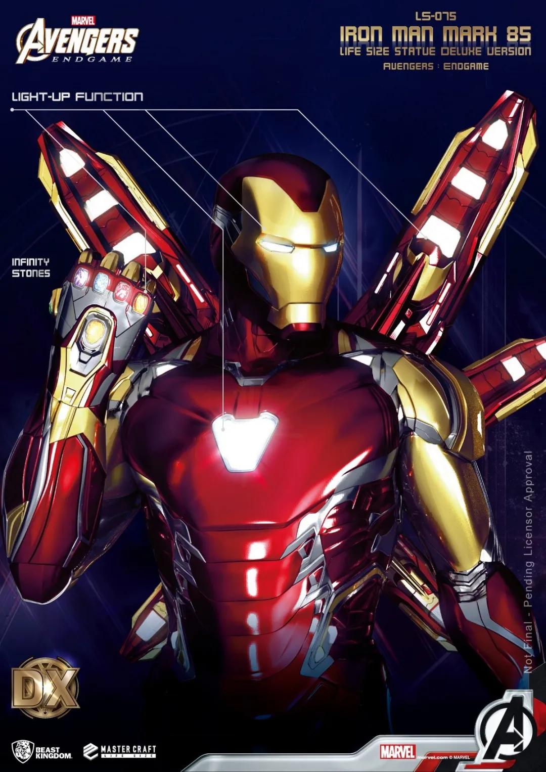 1:1钢铁侠mk5雕像,野兽王国钢铁侠mk85