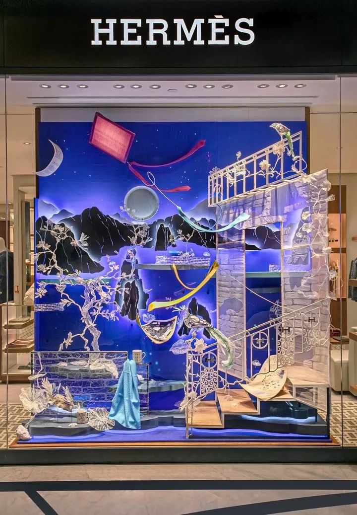 爱马仕橱窗展示设计手绘图,爱马仕2023橱窗设计最新款