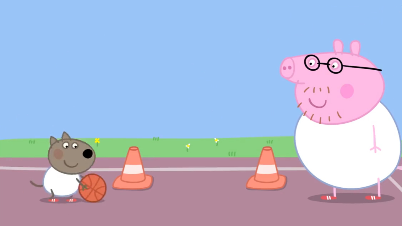 小猪佩奇和乔治打篮球,佩奇和乔治和猪爸爸打雪怪