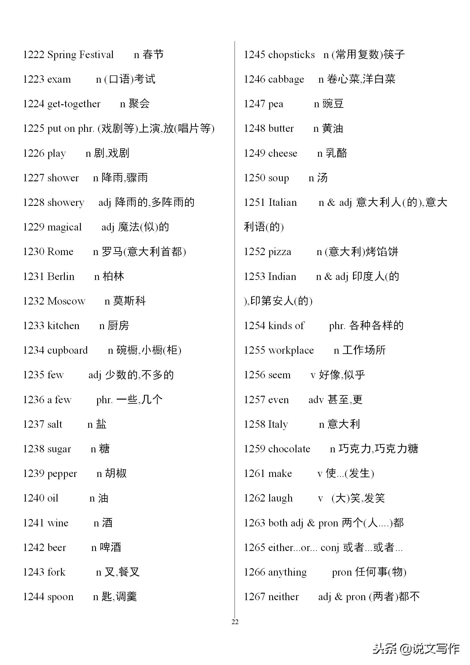 初三英语中考单词必备,中考英语人教版必备单词卡片