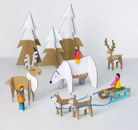 废物利用，她用几个纸箱让家里变成动物园，孩子回家乐坏了！收藏