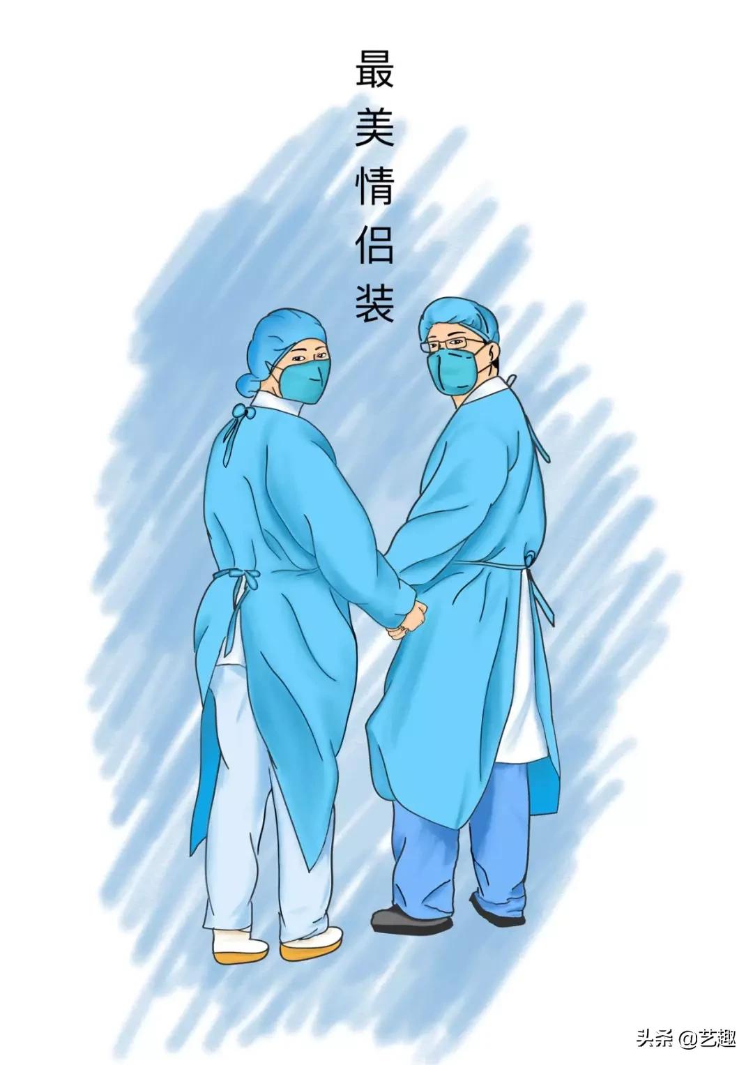 抗击病毒的白衣天使漫画,抗击疫情广东漫画家