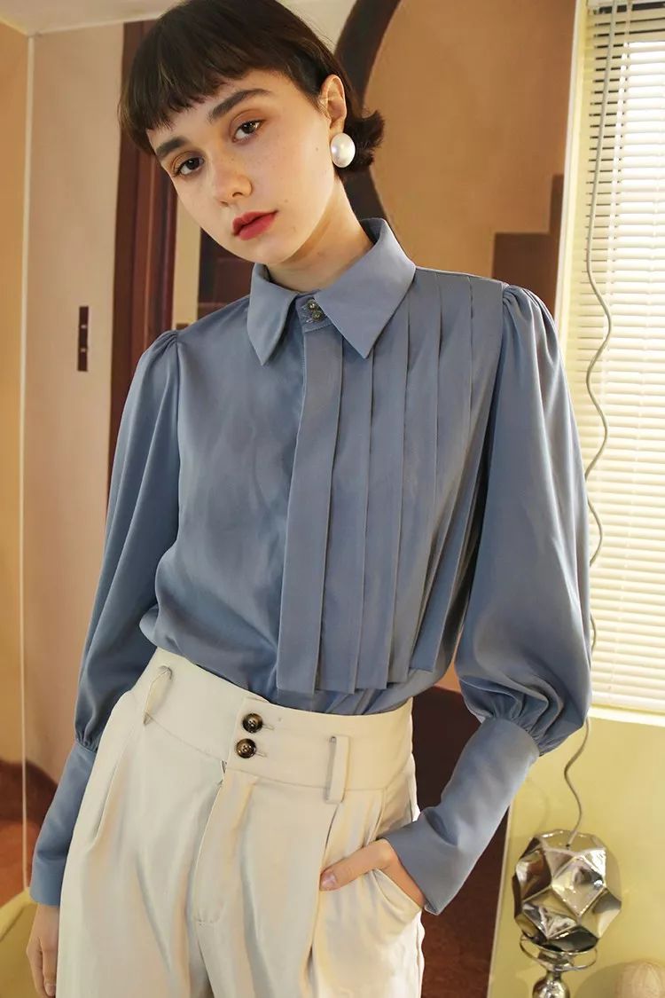 蓝色系单品look,蓝色好看的单品