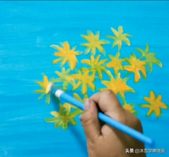 丙烯画教程零基础小黄花,丙烯画入门教程0基础简单小花