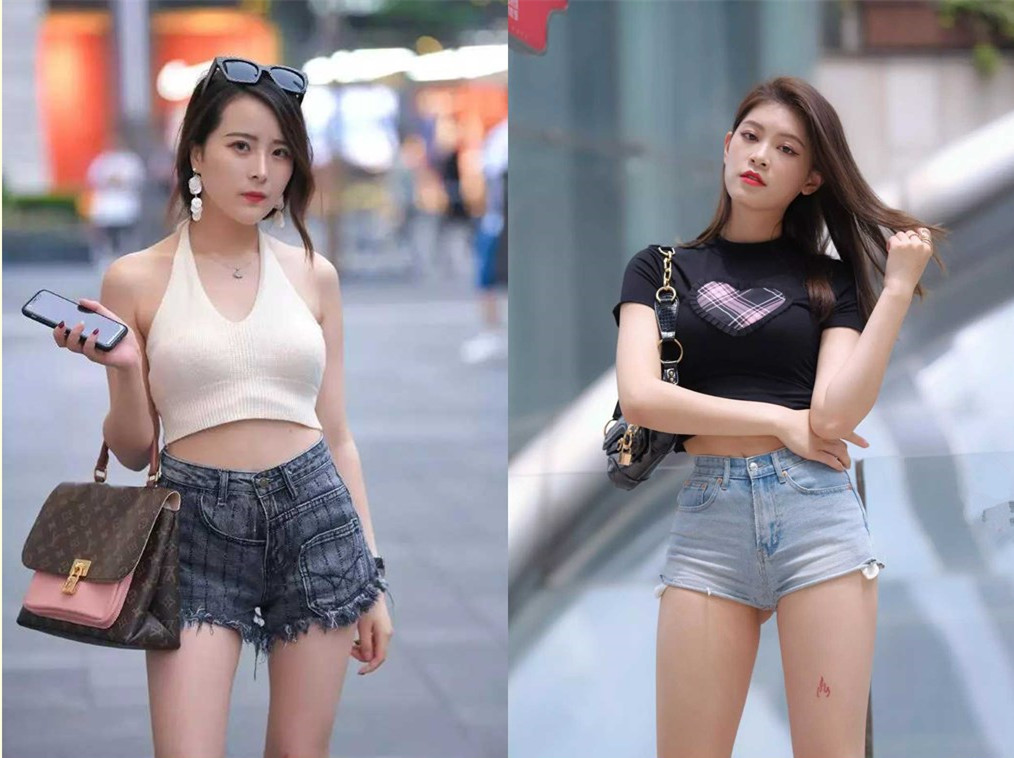 时尚牛仔裤穿搭街拍,夏季牛仔裤时尚穿搭街拍