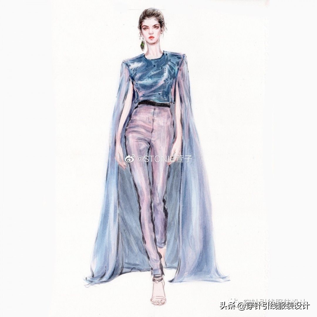 礼服服装效果图手绘,西装手绘服装效果图