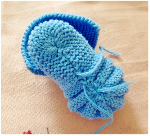 温暖又好看的宝宝毛线鞋编织,爱心棒针棉拖鞋的编织教程