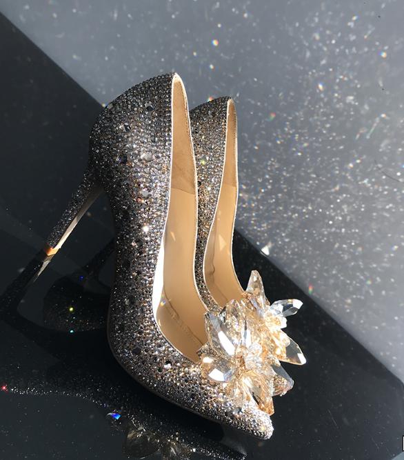 时尚水钻婚鞋,婚鞋施华洛