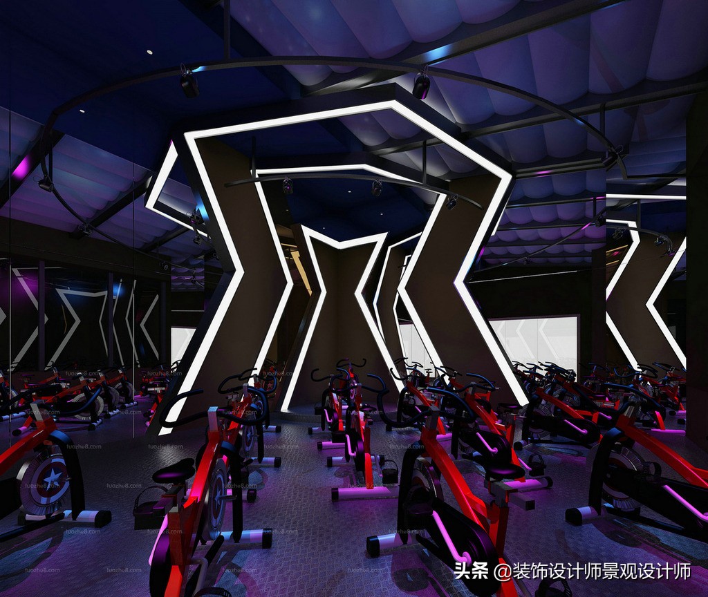 公司健身房设计效果图,书房健身房二合一设计效果图