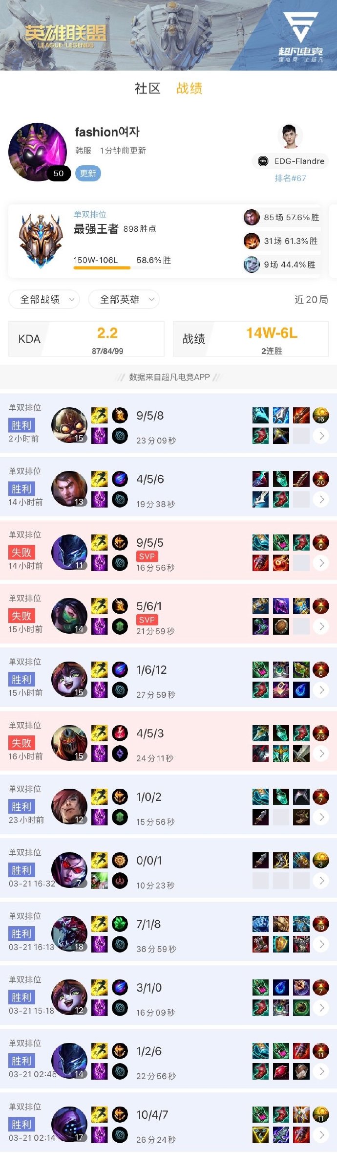 LPL排位日记:Kramer排位11连胜,圣枪哥使用不同英雄