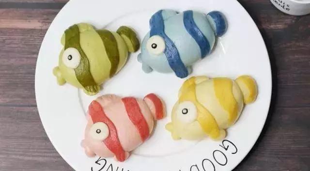 小鱼馒头的100种做法,宝宝彩虹馒头辅食做法