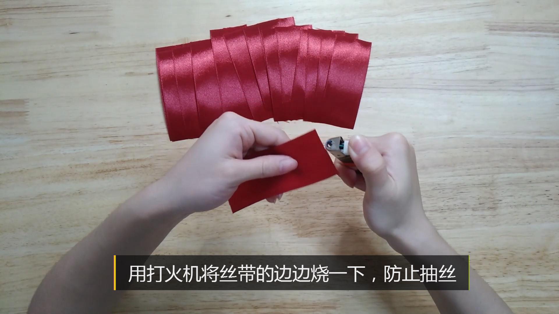 自制丝带玫瑰花花束,自制玫瑰花发饰图解