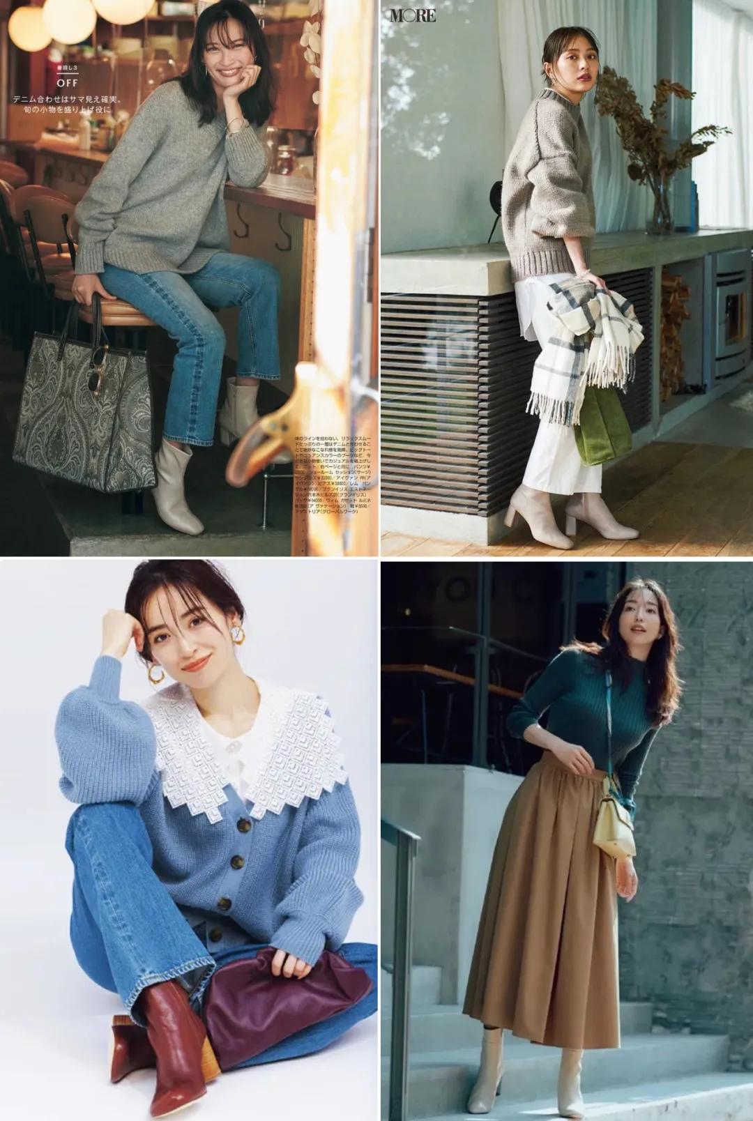 时髦大气的短靴整个look气场提升,牛仔裤短靴入冬正流行好看又高级