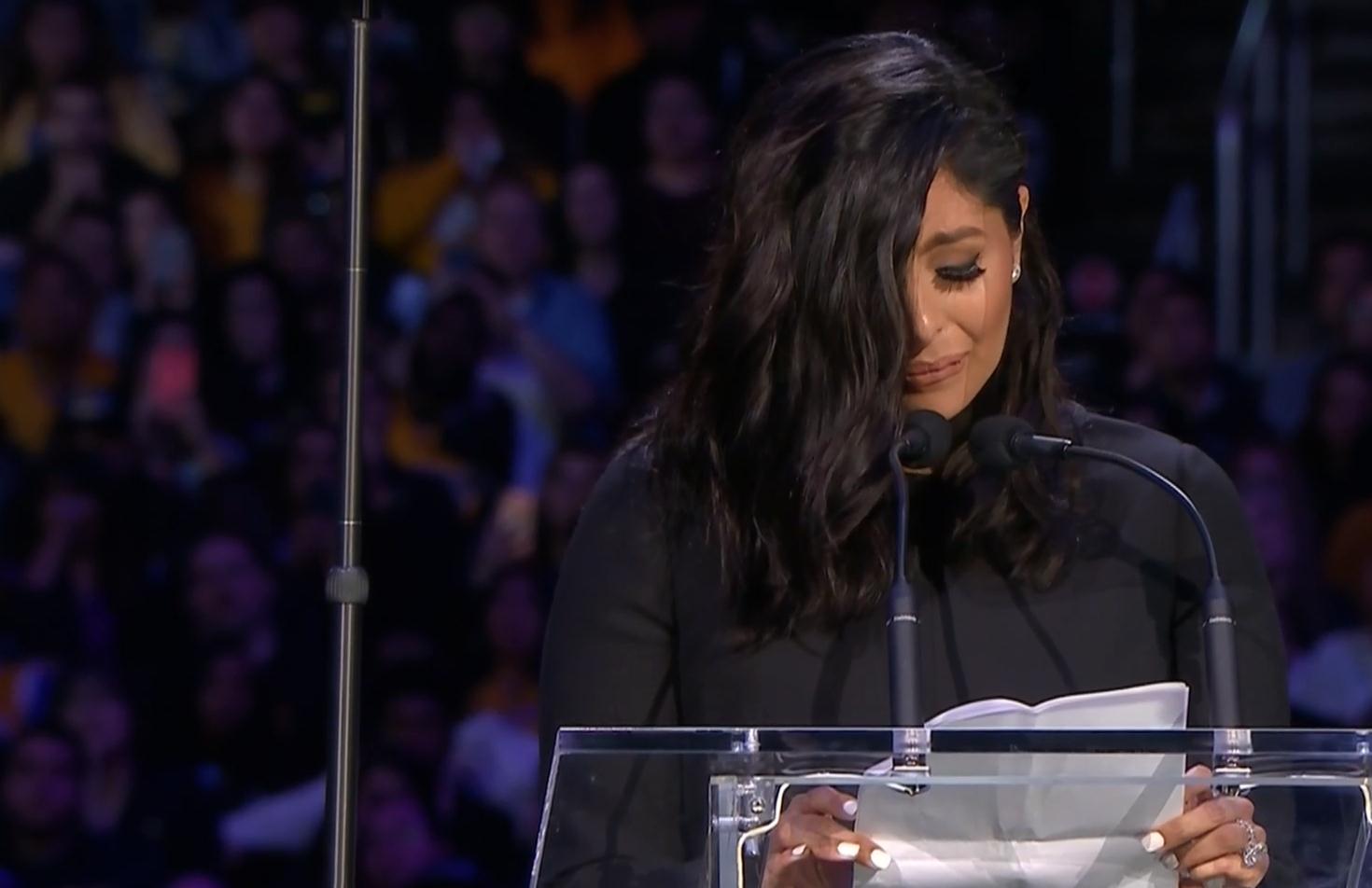 科比追悼会瓦妮莎发言完整视频,科比告别仪式瓦妮莎发言