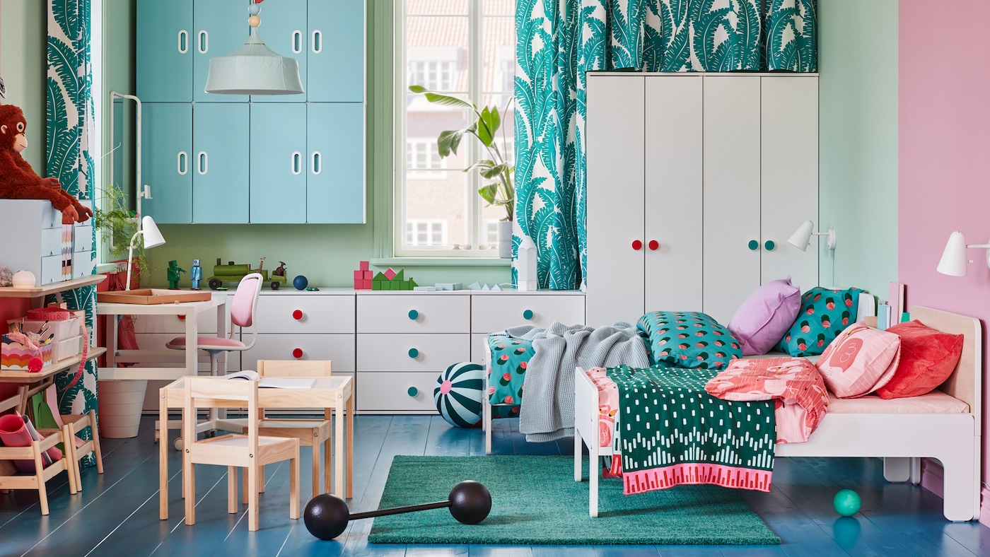 宜家儿童房装修视频,宜家儿童铁架床装修效果图