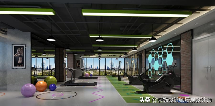 公司健身房设计效果图,书房健身房二合一设计效果图