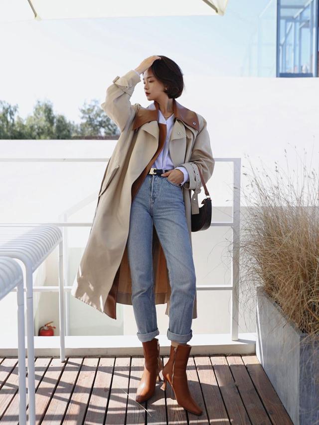 牛仔裤靴子怎么搭外套好看,牛仔裤短靴夏日穿搭
