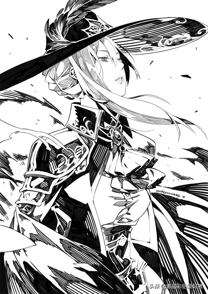 绘画素材|唯美二次元人物线稿，排线临摹练习