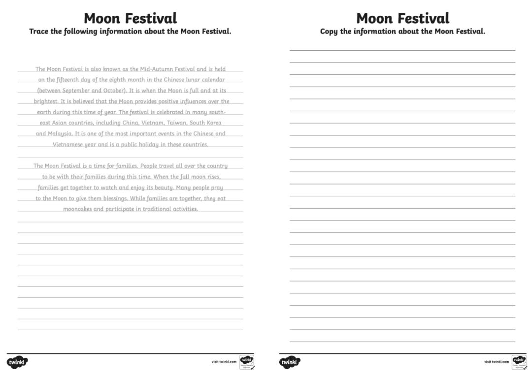 关于中秋节的英语小知识分享,中秋节有关的英语文化知识