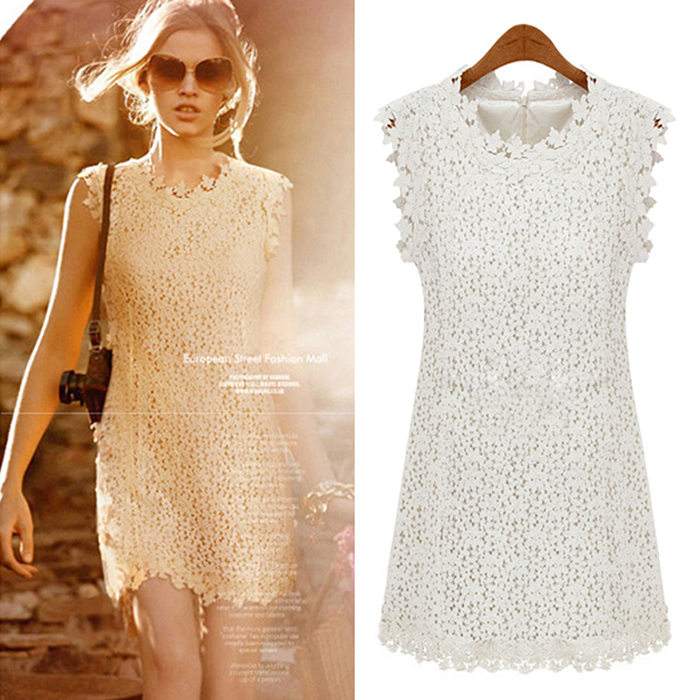 渔网袜加蕾丝裙日常穿搭,白色长蕾丝裙怎么穿好看