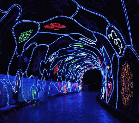 西安炫彩灯光节,西安鼓楼灯光展