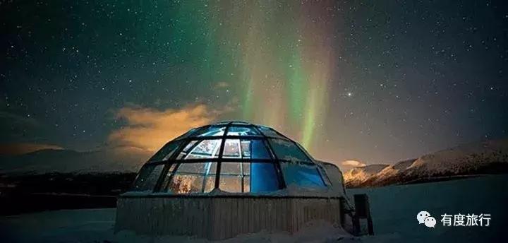 芬兰极光玻璃屋高清大图,芬兰玻璃屋极光横屏