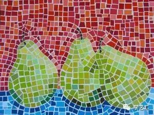 瓷砖拼贴马赛克效果图片大全,卡纸马赛克拼贴梵高向日葵画教程