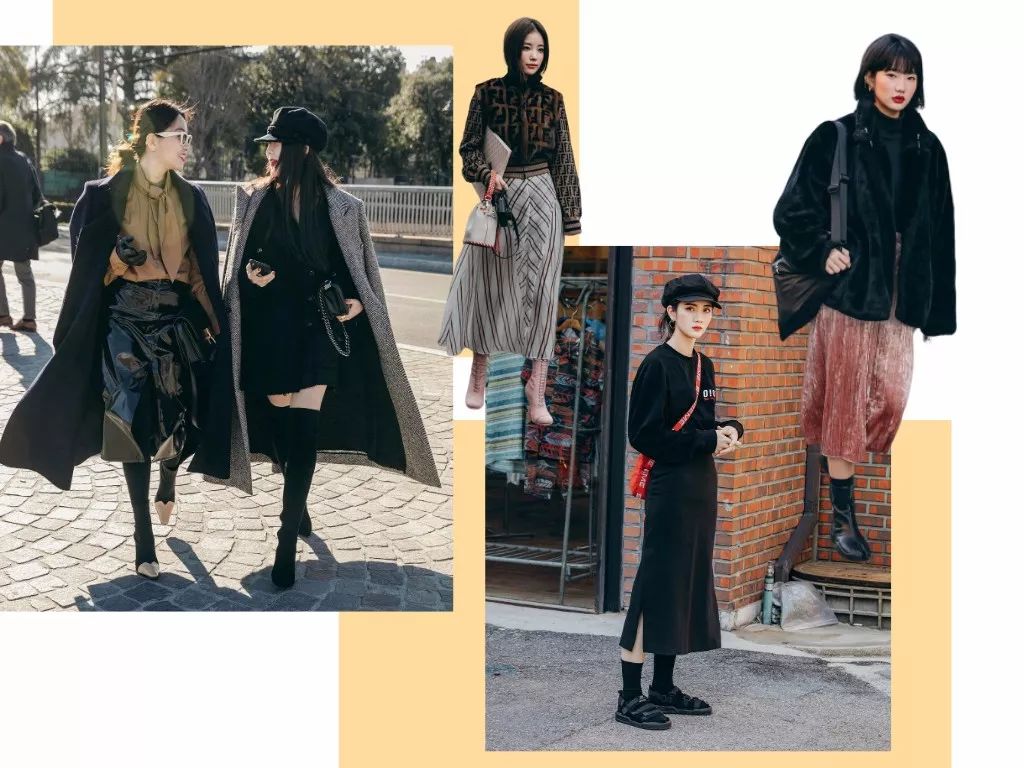 复古格裙韩系穿搭冬,韩版秋冬内搭裙高级感