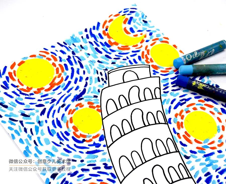 比萨斜塔立体画简单又好,意大利比萨斜塔儿童画