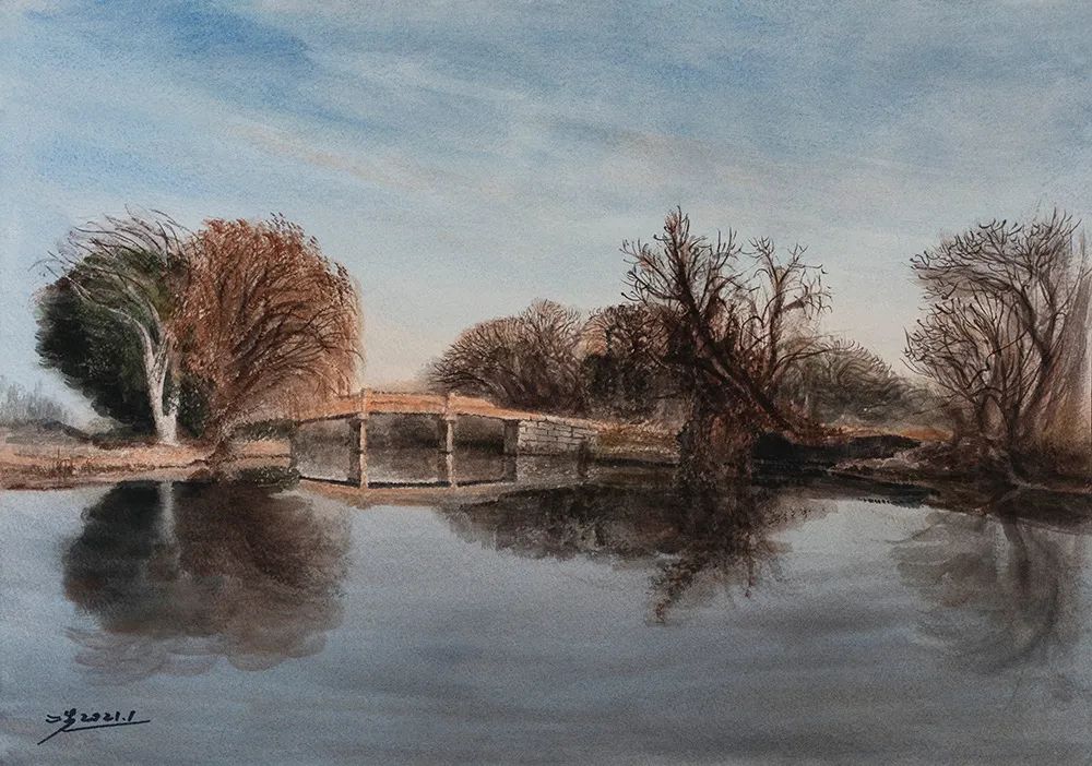 阿文绘画工作室,阿文流体画荷花