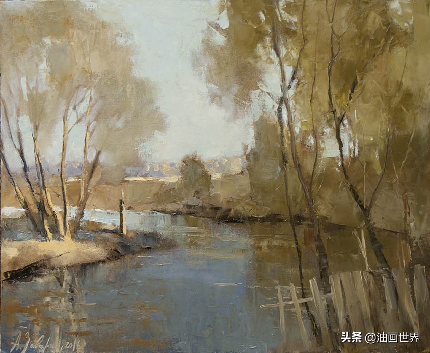 波澜壮阔雄壮唯美的风景油画,笔触风景画