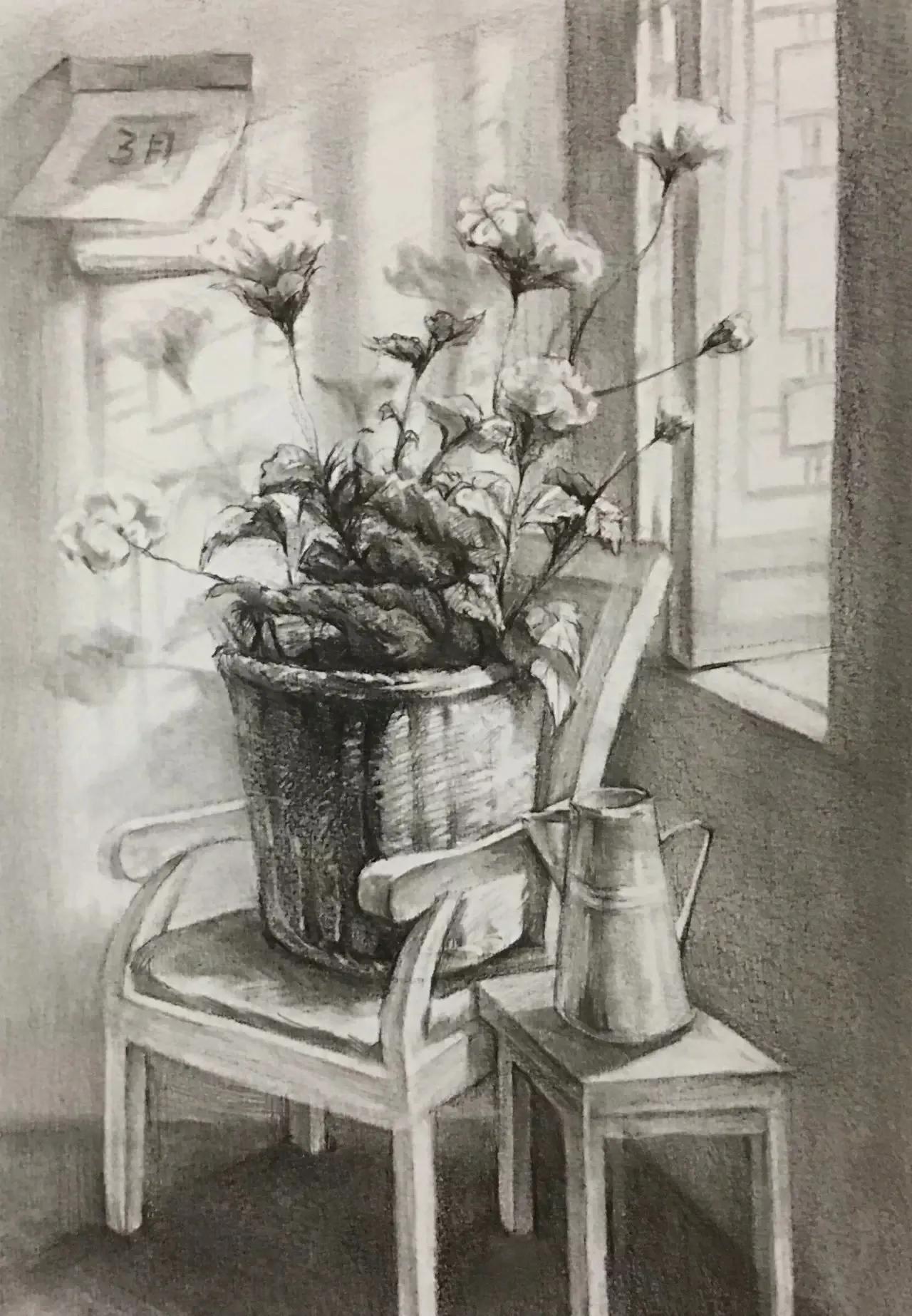 清华校考场景素描高分卷,清华素描场景高分卷技法