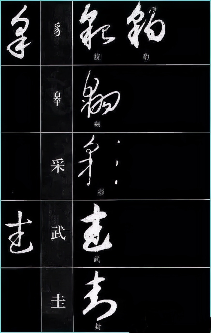 草书基本符号大全学草书必备,草书结构技巧讲解