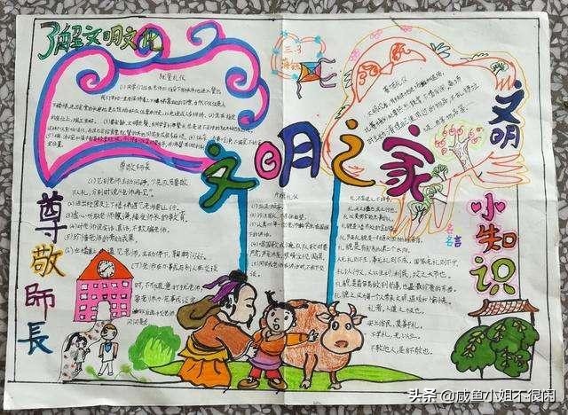 文明礼仪绘画手抄报最简单的,文明礼仪绘画手抄报简单漂亮