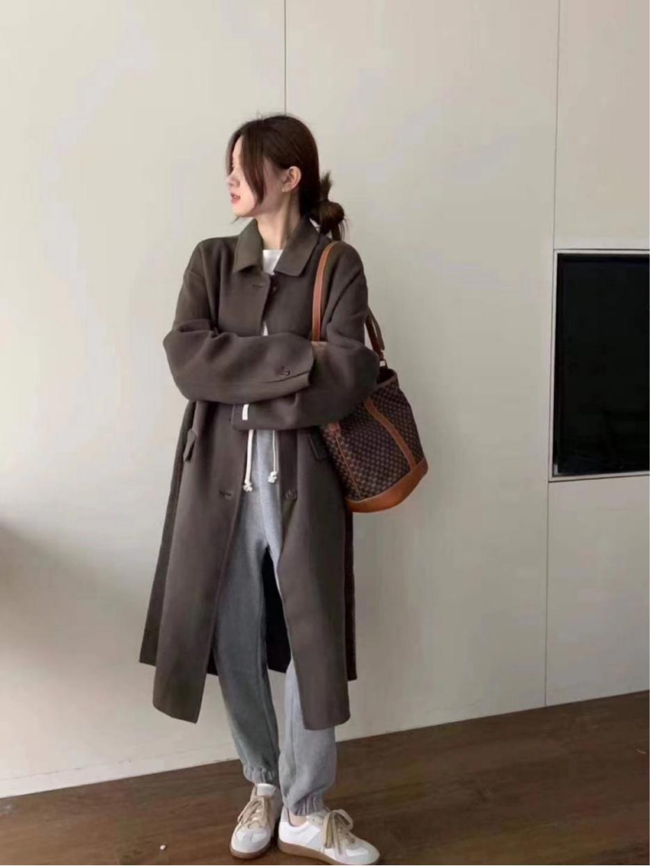 韩系大衣冬高级感搭配,冬季大衣怎么穿搭好看图片