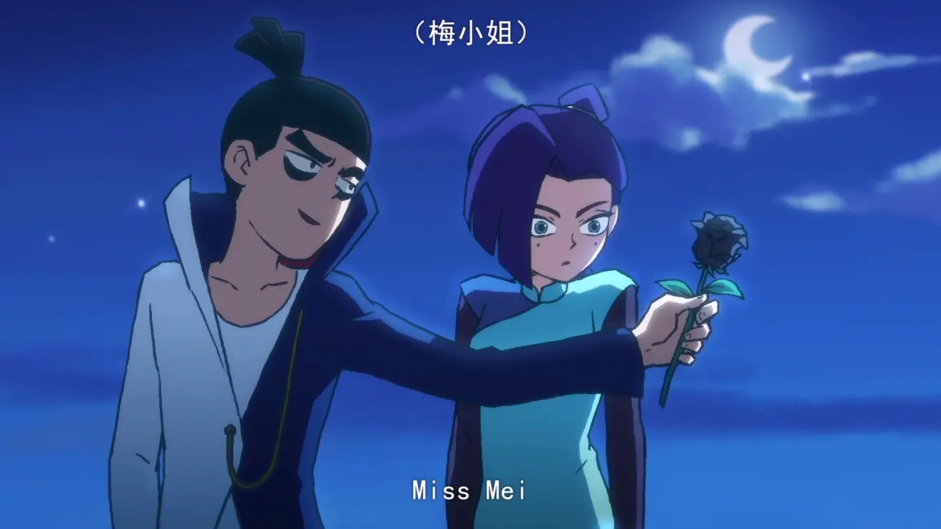 刺客伍六七和梅花十三的搞笑场景,当梅花十三知道伍六七是暗影刺客