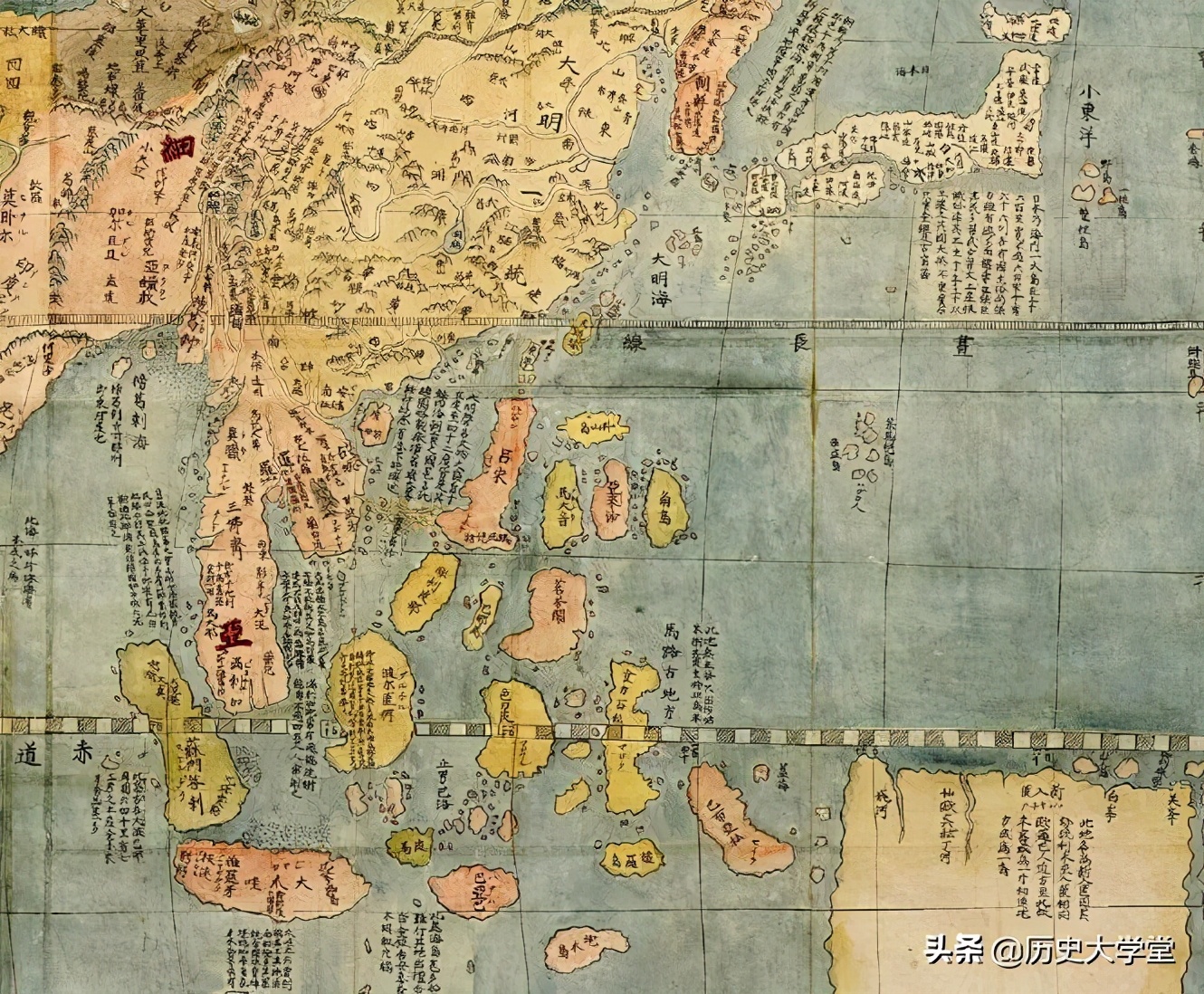 坤舆万国全图明朝有多大,明朝坤舆全图讲解