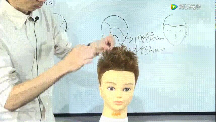 侧背头男发型剪发教程手法,韩式男士飞机头吹风教程