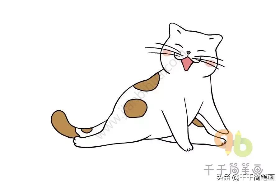 画画教程简单可爱卡通小猫的爪子,可爱小猫画法简单又好看