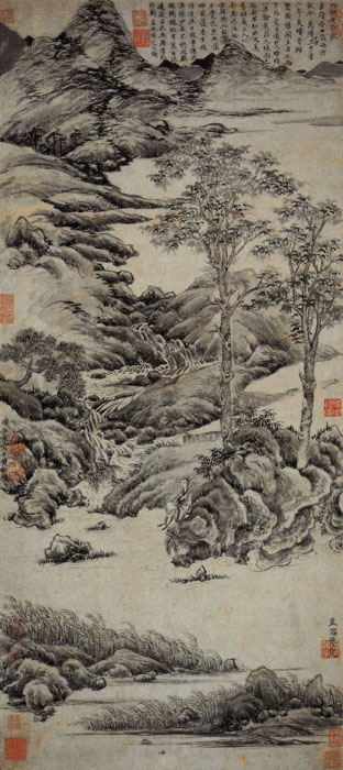 明代吕纪山水画作品高清大图赏析,明代周用山水画作品高清大图赏析