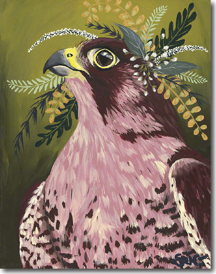 波西米亚风格的丙烯动物肖像，色彩鲜艳充满个性，装饰效果极强