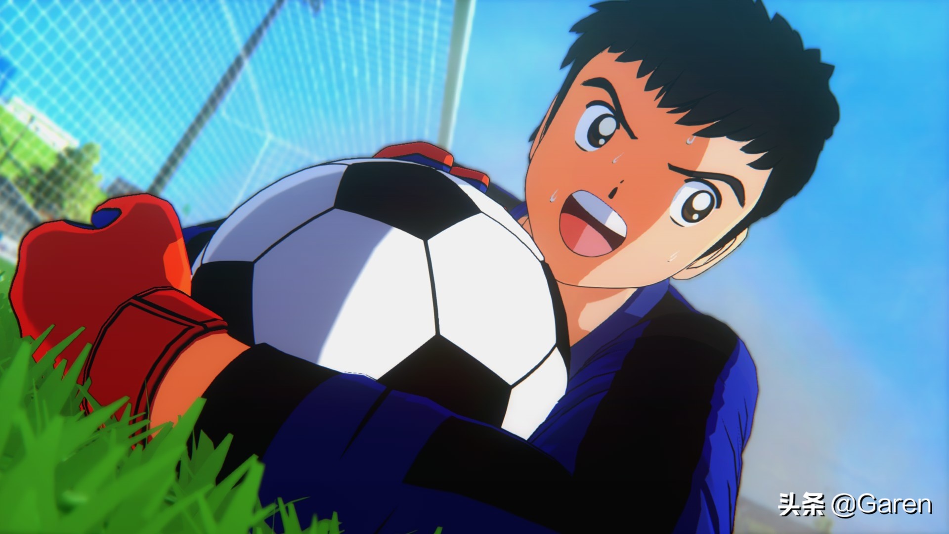 经典足球小子,天空翱翔的男孩