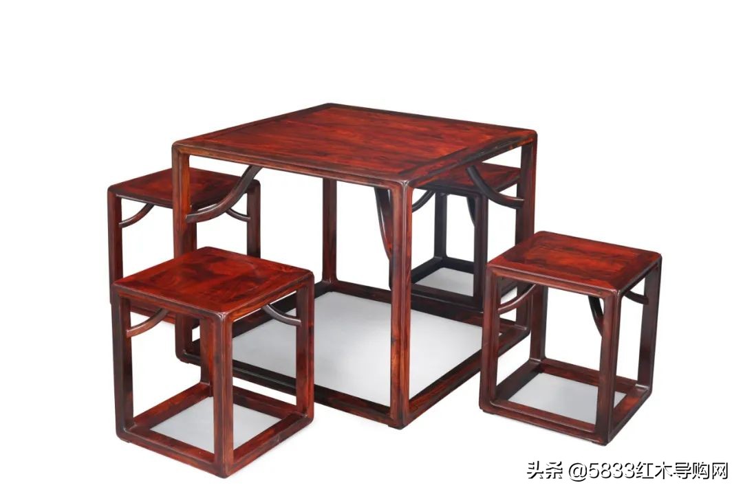 实木小方桌中式,海棠木小方桌