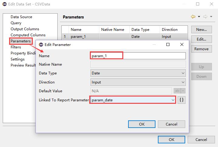 BIRT中对CSV数据集传递参数